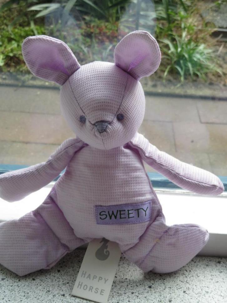 Muis of Konijn Sweety Tuttle Animals merk Happy Horse, Kinderen en Baby's, Speelgoed | Knuffels en Pluche, Nieuw, Konijn, Ophalen of Verzenden