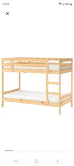 Houten stapelbed, Mydal Ikea, 90 cm, Tweepersoons, Ophalen of Verzenden, Zo goed als nieuw