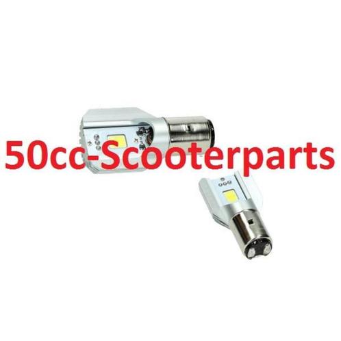 Lamp 12V Led Ba20D 6W X2 / 800 Lumen O.A.Vespa & Piaggio 123, Motoren, Tuning en Styling, Ophalen of Verzenden