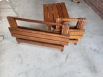 Bankje met 2 krukjes, stevig, makkelijk inklapbaar, Huis en Inrichting, Krukjes, Ophalen, Gebruikt, Hout