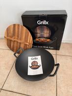 [!] NIEUWE gietijzeren wokpan 36cm met houten deksel, Huis en Inrichting, Gietijzer, Nieuw, Ophalen of Verzenden, Keramische plaat