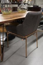 4 x luxe eetkamerstoel Jolly Jess Design leer koper bruin, Ophalen, Bruin, Zo goed als nieuw, Metaal