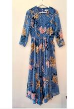 WE ARE KINDRED Mooie blauwe jurk mt 34 vintage CHCS, Blauw, Ophalen of Verzenden, Zo goed als nieuw, Onder de knie