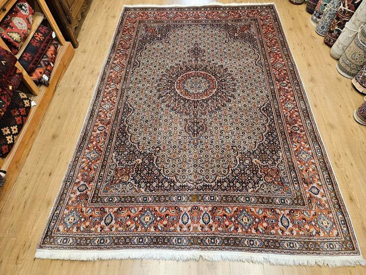 Vintage handgeknoopt perzisch tapijt moud 300x194, Huis en Inrichting, Stoffering | Tapijten en Kleden, Gebruikt, 150 tot 200 cm