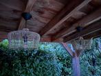 Rieten hanglampen (paar), Huis en Inrichting, Lampen | Hanglampen, Ophalen, Overige materialen, Gebruikt, Landelijk