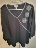 Zwarte trui Gelco mt 48 met bloemapplicaties grijs gemêleerd, Kleding | Dames, Grote Maten, Gelco, Zwart, Trui of Vest, Ophalen of Verzenden