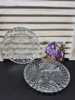 2 vintage glazen gebaksbordjes, Antiek en Kunst, Ophalen of Verzenden
