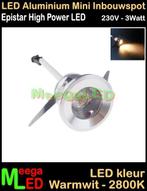 LED mini Caravan inbouwspot spot M1 - 230V 3watt - Warmwit, Ophalen of Verzenden, Nieuw