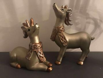 Set van 2 Kerst Rendieren met Sjaal beschikbaar voor biedingen