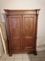 Antieke linnenkast kledingkast eikenhout, Ophalen, Met deur(en), 100 tot 150 cm, Vintage, antiek