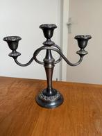 Vintage verzilverde Engelse Ianthe kandelaar met 3 schansen, Ophalen of Verzenden, Overige materialen