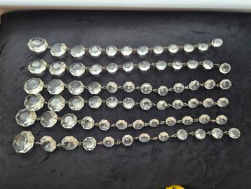 Kroonluchter glas/kristallen vintage 6x beschikbaar voor biedingen