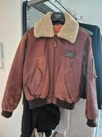 Redskins Piloten Motor Leren Jas met Bontkraag, Kleding | Heren, Jassen | Winter, Maat 52/54 (L), Bruin, Ophalen of Verzenden
