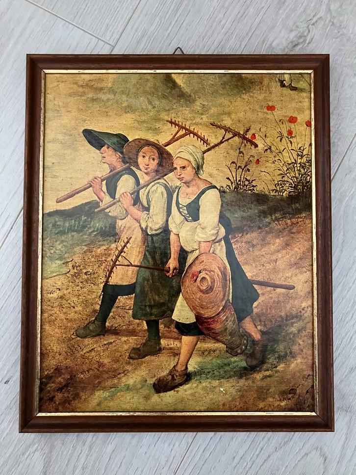 Schilderij: Drie Boerenvrouwen met Gereedschap, Ingelijst, Antiek en Kunst, Kunst | Schilderijen | Klassiek, Ophalen