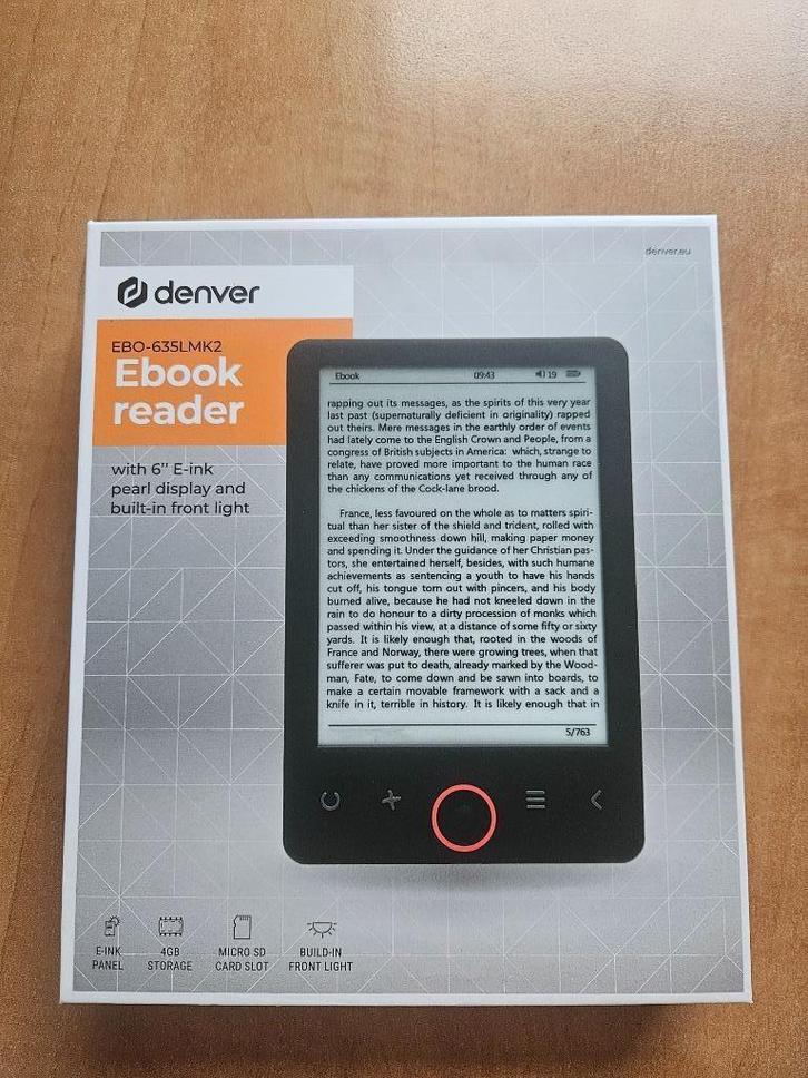 Denver e-reader, Computers en Software, E-readers, Nieuw, 6 inch of minder, 4 GB of minder, Uitbreidbaar geheugen, Verzenden
