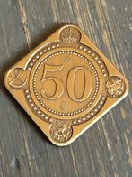 Penning 50 jaar huwelijk Juliana - Bernhard, Postzegels en Munten, Penningen en Medailles, Ophalen of Verzenden, Overige materialen