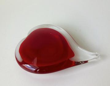 Glazen object in hartvorm helder en rood 3357-g beschikbaar voor biedingen