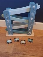 Little Dutch autobaan blauw hout 4 auto's, Kinderen en Baby's, Speelgoed | Houten speelgoed, Zo goed als nieuw, Ophalen