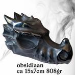 Obsidiaan Draak - 15x7cm - 808gr xl edelstenen mineralen, Ophalen of Verzenden