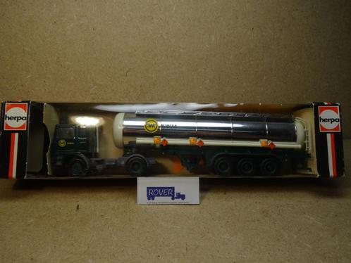 HERPA 1:87, VOLVO-10, Tank-Oplegger " NWM ", OVP, Zie Foto`s, Hobby en Vrije tijd, Modelauto's | 1:87, Zo goed als nieuw, Bus of Vrachtwagen