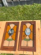 Twee kastdeurtjes met glas in lood, Ophalen, Zo goed als nieuw, Glas in lood, Minder dan 80 cm