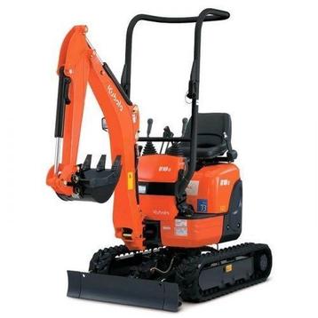 TE HUUR. Kubota minigraver kraantje 1 ton incl. trailer