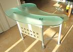 Glazen bureau tafel, Huis en Inrichting, Bureaus, Ophalen, Gebruikt, Bureau