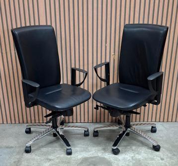 14 x König + Neurath Ergonomische bureaustoelen zwart leer beschikbaar voor biedingen
