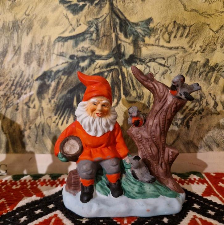 Zweedse Tomte Kabouter met Vogels Goudvink, Diversen, Kerst, Gebruikt, Ophalen of Verzenden