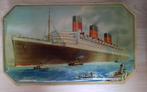 Blik met Queen Mary, Ophalen of Verzenden, Gebruikt, Motorboot, Gebruiksvoorwerp