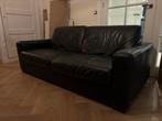 Zwarte leren bank - 190cm, Ophalen, Gebruikt, 150 tot 200 cm, Tweepersoons