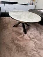 Ovale Marmeren Salontafel 80x140 cm, Huis en Inrichting, Tafels | Salontafels, Ophalen, Gebruikt, 100 tot 150 cm, Hotel chique eric kuster japandi