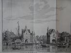 gravure zicht stad Delft, poorten, water, JC Philips 1742, Verzenden