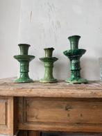 Tamegroute Kandelaars Groen 3 stuks, Huis en Inrichting, Ophalen of Verzenden, Groen, Overige materialen, Minder dan 25 cm