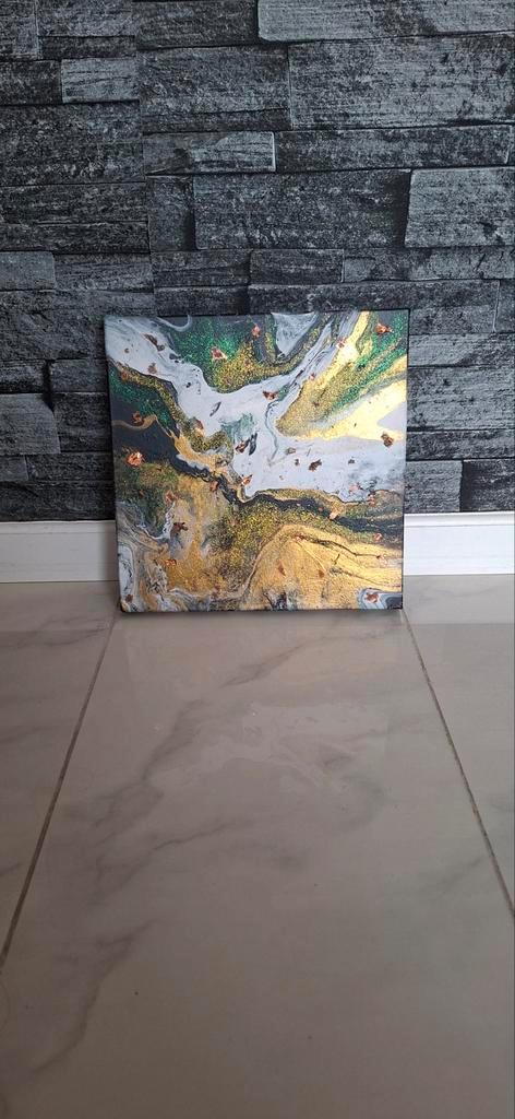 Abstract schilderij - 3D, 29 x 30 cm, Antiek en Kunst, Kunst | Schilderijen | Abstract, Ophalen of Verzenden