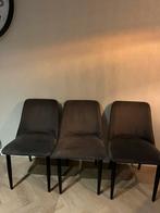 Grijze Velvet Eetkamerstoelen - Set van 5, Huis en Inrichting, Stoelen, Ophalen, Zo goed als nieuw, Vijf, Zes of meer stoelen
