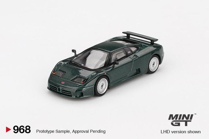 Jsn Mini GT 1:64 Bugatti EB110 GT Verde Scuro 1995 LHD, Hobby en Vrije tijd, Modelauto's | Overige schalen, Nieuw, Auto, Ophalen of Verzenden