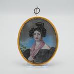 Portret miniatuur, eerste helft 19e eeuw, Antiek en Kunst, Kunst | Schilderijen | Klassiek, Ophalen of Verzenden