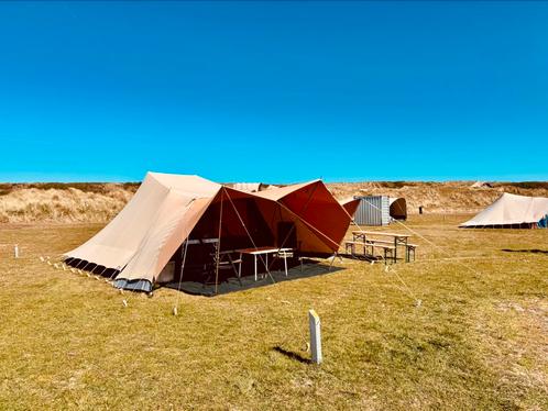 Tent Vlieland te huur Stortemelk - veld groen incl stroom, Caravans en Kamperen, Verhuur