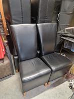 6 Zwarte Leren Eetkamerstoelen, Huis en Inrichting, Stoelen, Ophalen