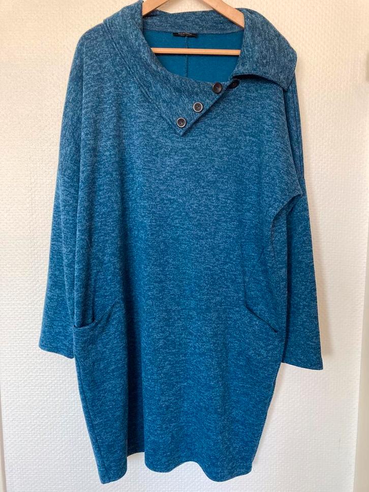 ROSSINI Petrolkleurige Jurk Maat 48, Kleding | Dames, Jurken, Zo goed als nieuw, Maat 46/48 (XL) of groter, Blauw, Knielengte