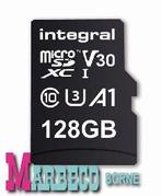 Micro SDXC, SD Geheugenkaart V30 128 GB met adapterkaart, Integral, Nieuw, Overige, Info@marbeco.nl