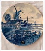 Sier wandbord Delfts Blauw Holland Molen Boot, 17,5 cm, Ophalen of Verzenden
