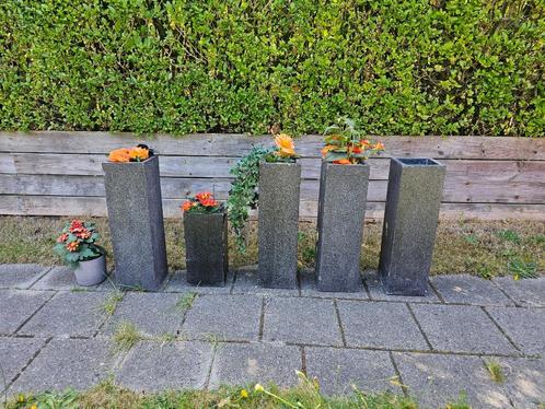 5x massieve zware plantenbakken, 1x lichtere bloembak, Tuin en Terras, Bloembakken en Plantenbakken, Zo goed als nieuw, Tuin, 30 tot 60 cm