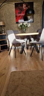 Eethoek (beschadigd)Industrieel met stalen poten en stoelen, Ophalen, Zo goed als nieuw, Industrieel