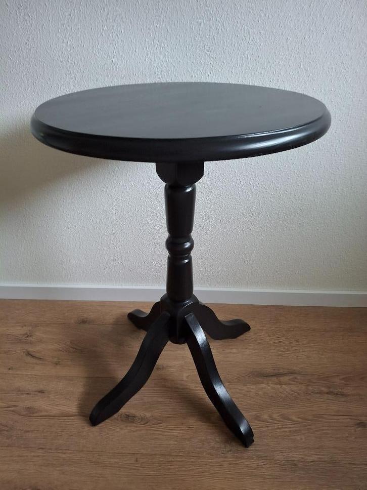 Rond eiken tafeltje, bijzettafel, Huis en Inrichting, Tafels | Bijzettafels, Zo goed als nieuw, Rond, 60 cm of meer, Minder dan 55 cm