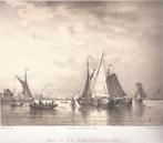 Amsterdam Het IJ te Amsterdam Litho Hilverdink 1858, Antiek en Kunst, Ophalen of Verzenden
