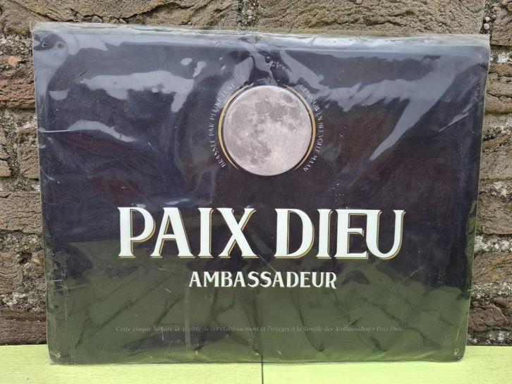 Reclamebord Paix Dieu bier (Ambassadeursbord), Verzamelen, Biermerken, Nieuw, Reclamebord, Plaat of Schild, Overige merken, Ophalen of Verzenden