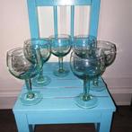 Wijnglazen met groene glans 6 stuks, Huis en Inrichting, Ophalen, Glas of Glazen, Overige stijlen, Glas