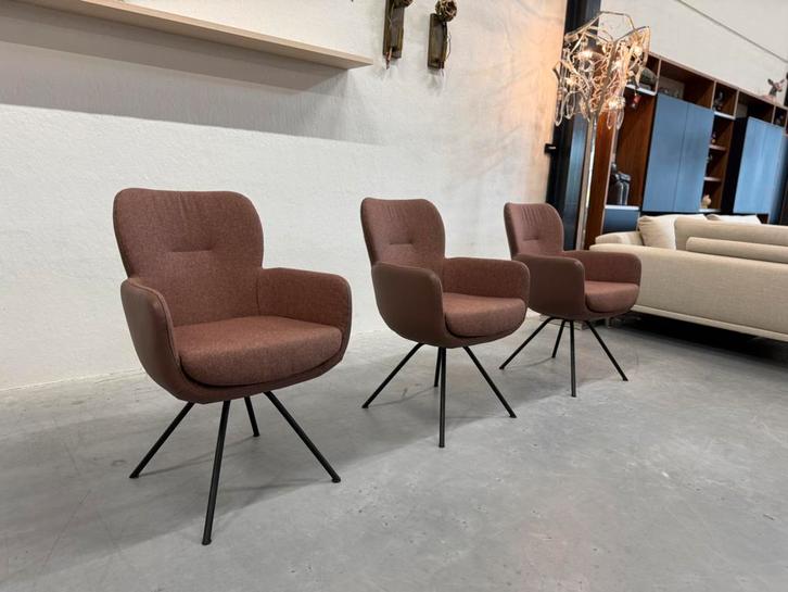 6 Nieuw Gealux Madison eetkamerstoelen Stof leer Stoel, Huis en Inrichting, Stoelen, Nieuw, Vijf, Zes of meer stoelen, Leer, Bruin